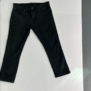 LEVI 511 Red Label Black Capri Denim Straight Leg Comfy Jeans Size 32x29